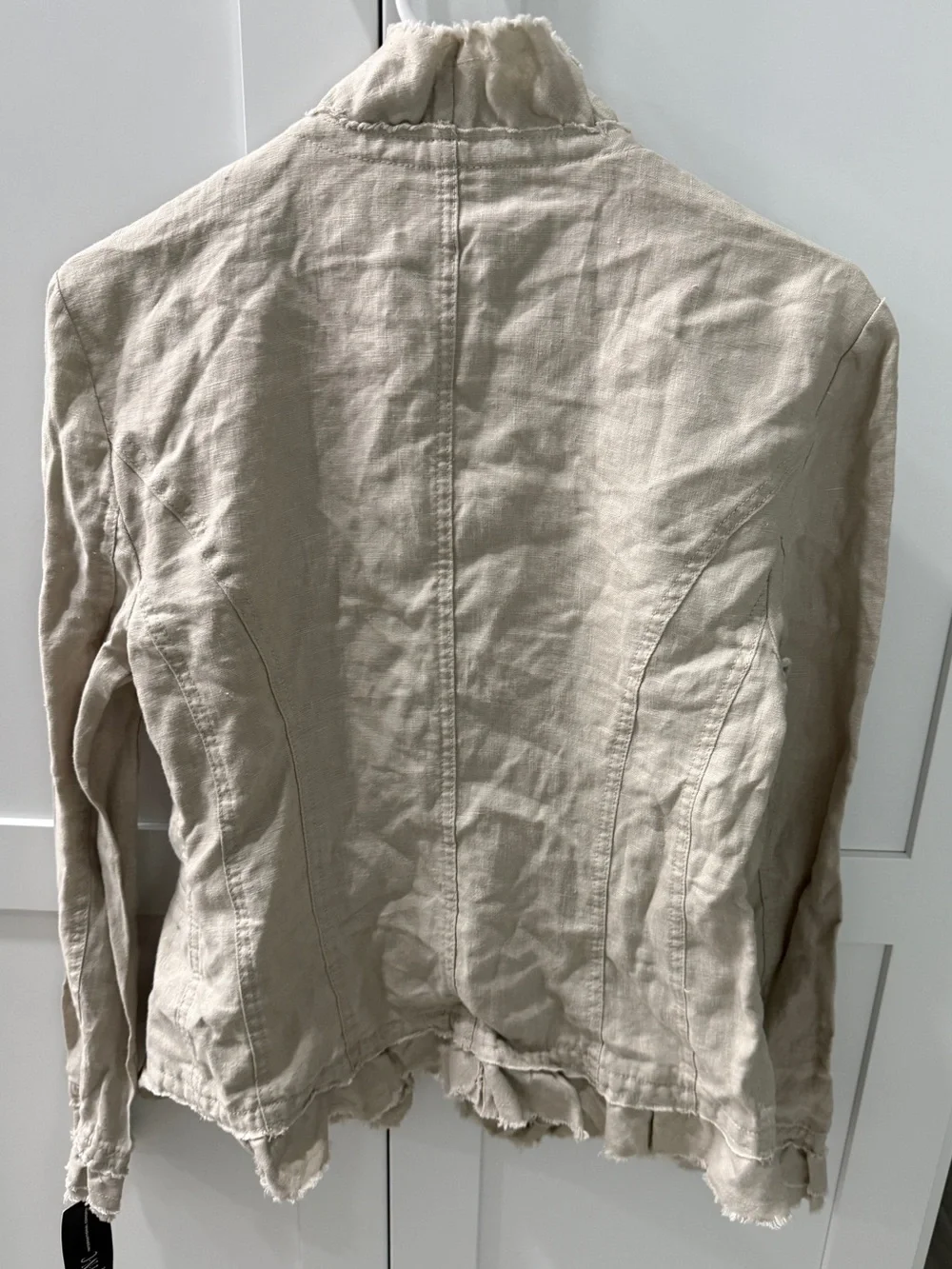 INC International Concepts Beige Ruffled Open-Front Blazer nwt size small